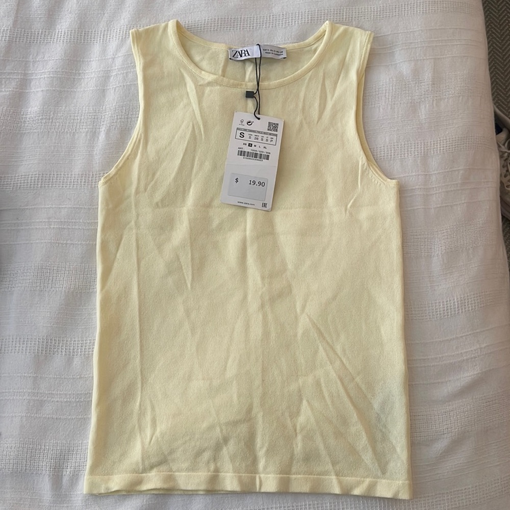zara womens yellow tank top